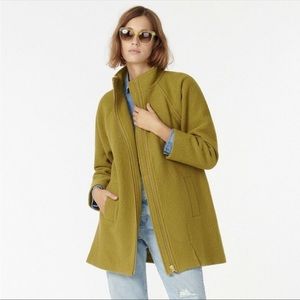 J Crew Boiled Italian Wool Coat, Blonde Olive, Size M